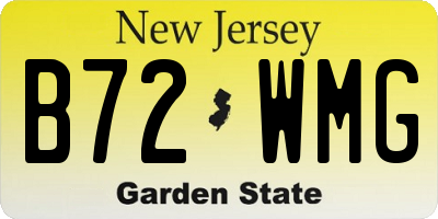 NJ license plate B72WMG