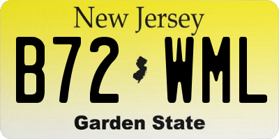 NJ license plate B72WML