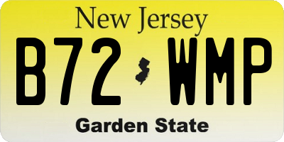 NJ license plate B72WMP