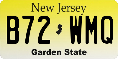 NJ license plate B72WMQ