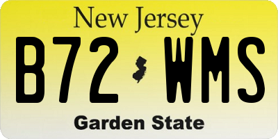 NJ license plate B72WMS