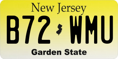 NJ license plate B72WMU