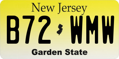 NJ license plate B72WMW