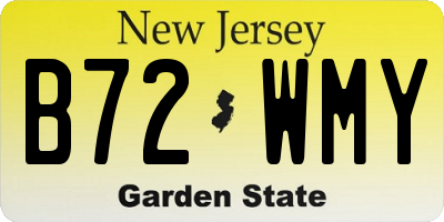 NJ license plate B72WMY