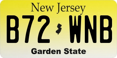 NJ license plate B72WNB