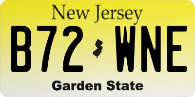 NJ license plate B72WNE