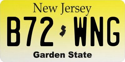 NJ license plate B72WNG