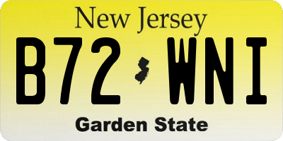NJ license plate B72WNI