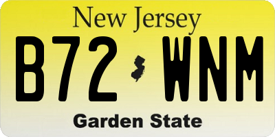 NJ license plate B72WNM