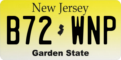 NJ license plate B72WNP