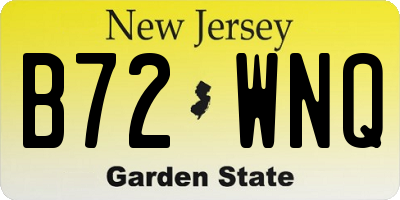 NJ license plate B72WNQ