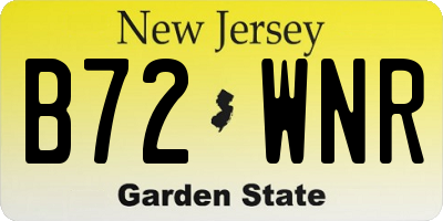 NJ license plate B72WNR