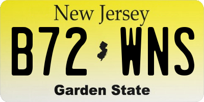NJ license plate B72WNS