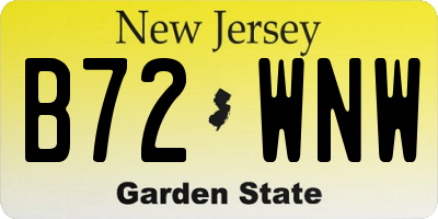 NJ license plate B72WNW