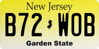 NJ license plate B72WOB