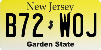 NJ license plate B72WOJ