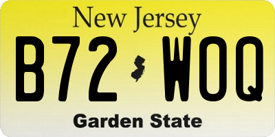 NJ license plate B72WOQ