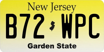 NJ license plate B72WPC