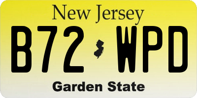 NJ license plate B72WPD