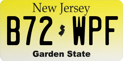 NJ license plate B72WPF
