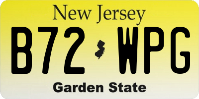 NJ license plate B72WPG