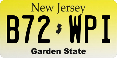 NJ license plate B72WPI