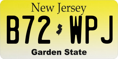 NJ license plate B72WPJ