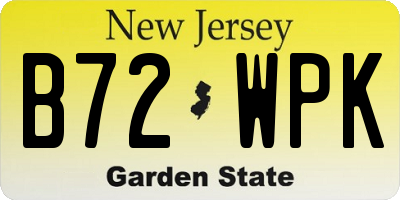 NJ license plate B72WPK