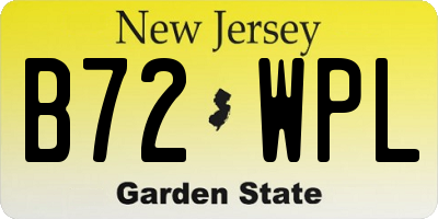 NJ license plate B72WPL
