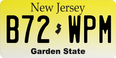 NJ license plate B72WPM