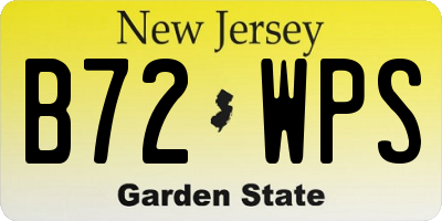 NJ license plate B72WPS