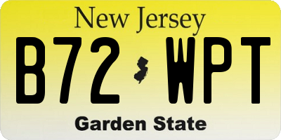 NJ license plate B72WPT