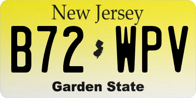 NJ license plate B72WPV