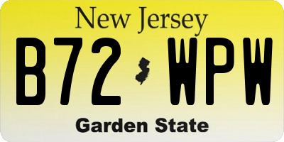 NJ license plate B72WPW