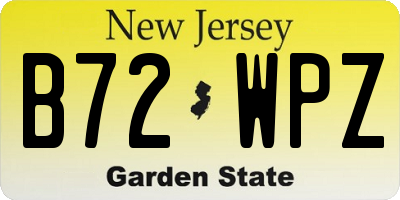 NJ license plate B72WPZ