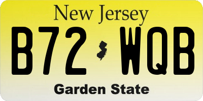 NJ license plate B72WQB