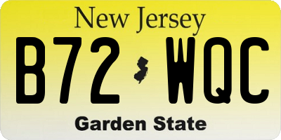 NJ license plate B72WQC