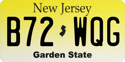 NJ license plate B72WQG
