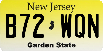 NJ license plate B72WQN