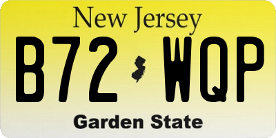 NJ license plate B72WQP