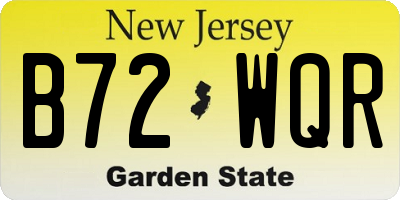 NJ license plate B72WQR