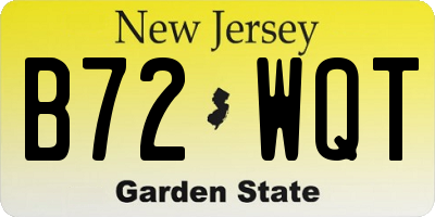 NJ license plate B72WQT