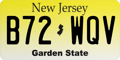 NJ license plate B72WQV