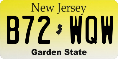 NJ license plate B72WQW