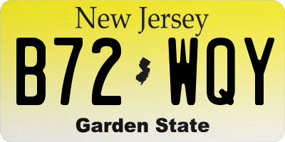 NJ license plate B72WQY