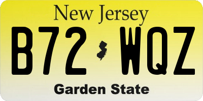 NJ license plate B72WQZ