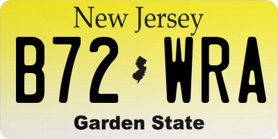 NJ license plate B72WRA