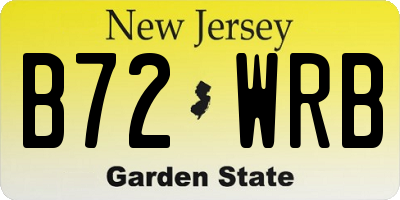NJ license plate B72WRB