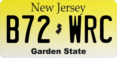 NJ license plate B72WRC