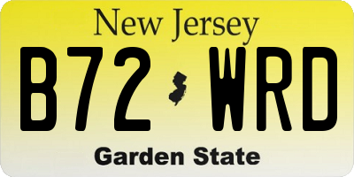 NJ license plate B72WRD